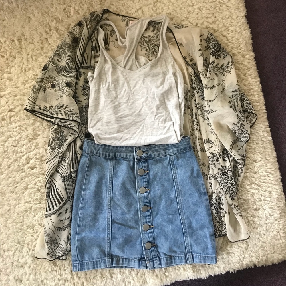 Vintage jean mini skirt